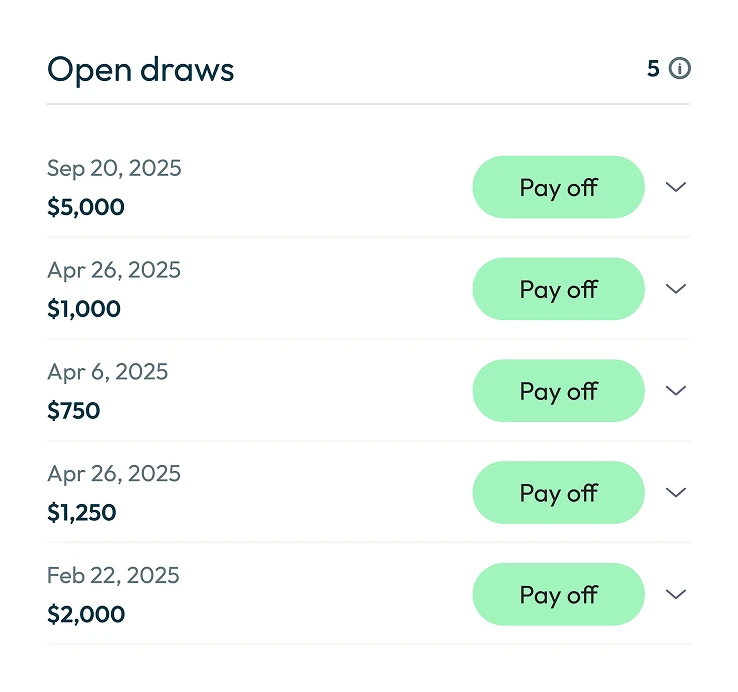 Paga los importes de cada sorteo cuando quieras